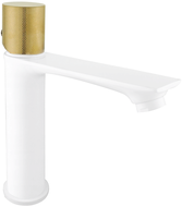 Mexen Royo One sink faucet, white/gold - 72201-25