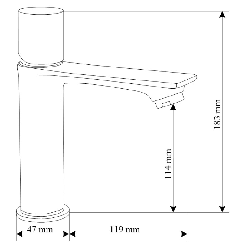 Mexen Royo One washbasin faucet, brushed gun gray - 72201-66