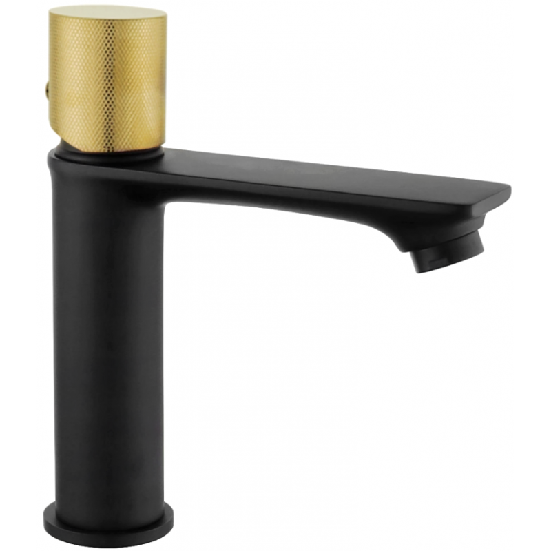 Mexen Royo One washbasin mixer tap, Black/Gold - 72201-75