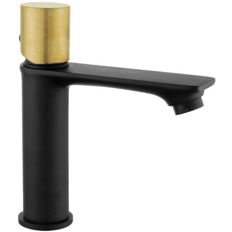 Mexen Royo One washbasin tap, black/gold - 72201-75