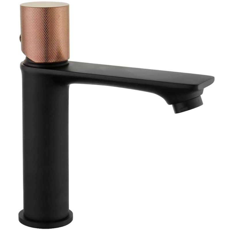 Mexen Royo One washbasin faucet, black/rose gold - 72201-76