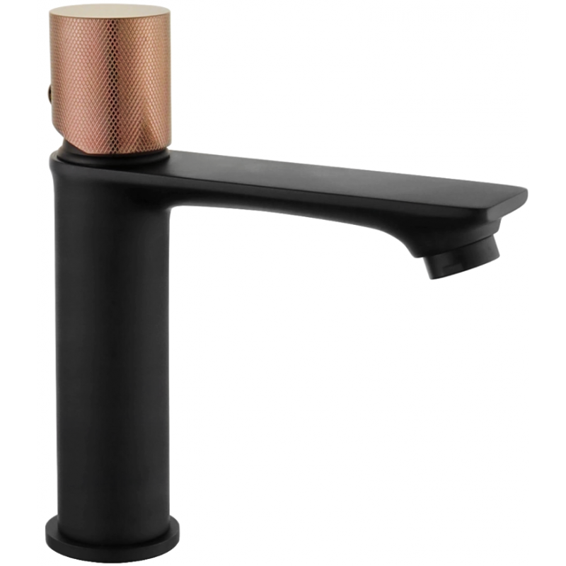 Mexen Royo One washbasin tap, black/rose gold - 72201-76