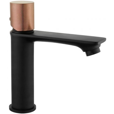 Mexen Royo One washbasin faucet, black/rose gold - 72201-76