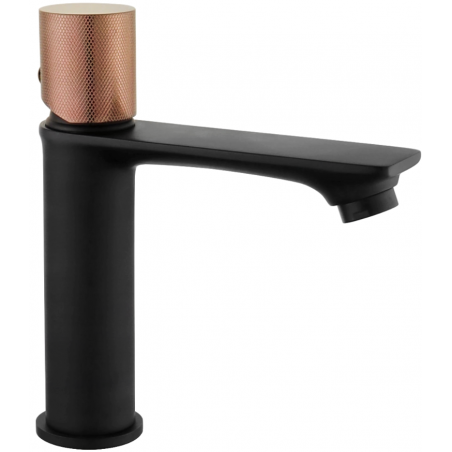 Mexen Royo One washbasin tap, black/rose gold - 72201-76