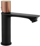 Mexen Royo One washbasin mixer tap, Black/Rose gold - 72201-76