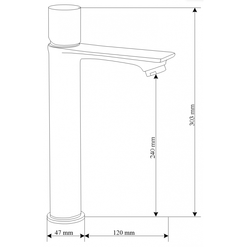 Mexen Royo One high washbasin faucet, chrome - 72211-00
