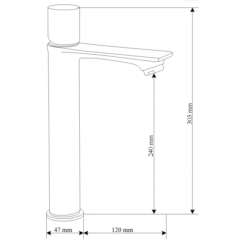 Mexen Royo One high washbasin faucet, black/chrome - 72211-07
