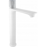 Mexen Royo One high basin mixer tap, white/chrome - 72211-22