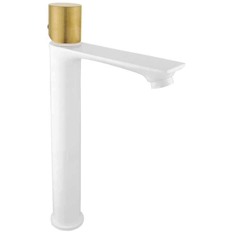 Mexen Royo One high basin tap, white/gold - 72211-25