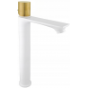 Mexen Royo One high basin tap, white/gold - 72211-25