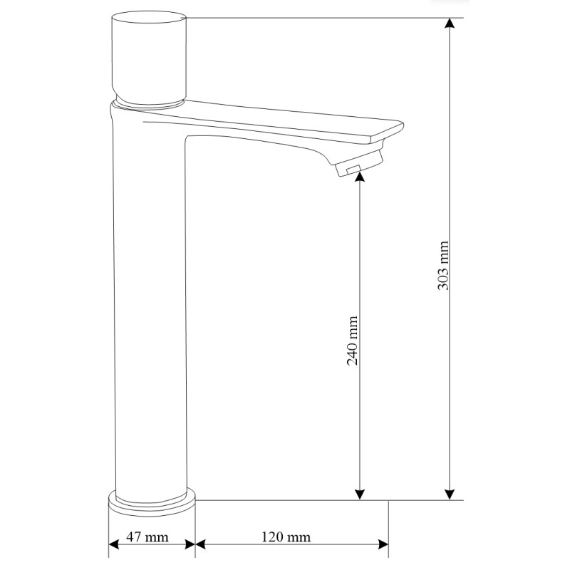 Mexen Royo One high washbasin faucet, brushed gun gray - 72211-66