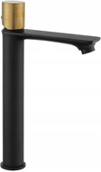 Mexen Royo One high washbasin tap, black/gold - 72211-75