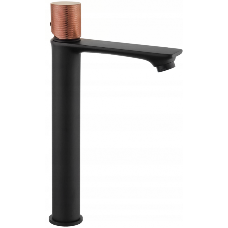 Mexen Royo One high washbasin mixer tap, Black/Rose gold - 72211-76