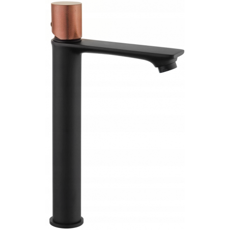Mexen Royo One high washbasin mixer tap, Black/Rose gold - 72211-76