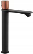 Mexen Royo One high washbasin mixer tap, Black/Rose gold - 72211-76