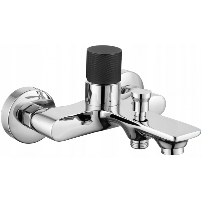 Mexen Royo One bath tap, chrome/black - 72231-07