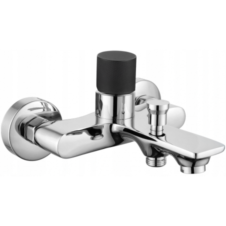 Mexen Royo One bath tap, chrome/black - 72231-07