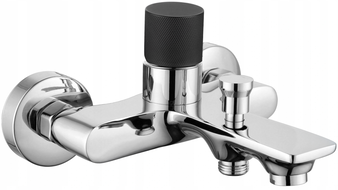 Mexen Royo One bathtub mixer tap, Chrome/Black - 72231-07