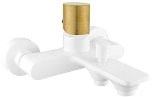 Mexen Royo One bath tap, white/gold - 72231-25