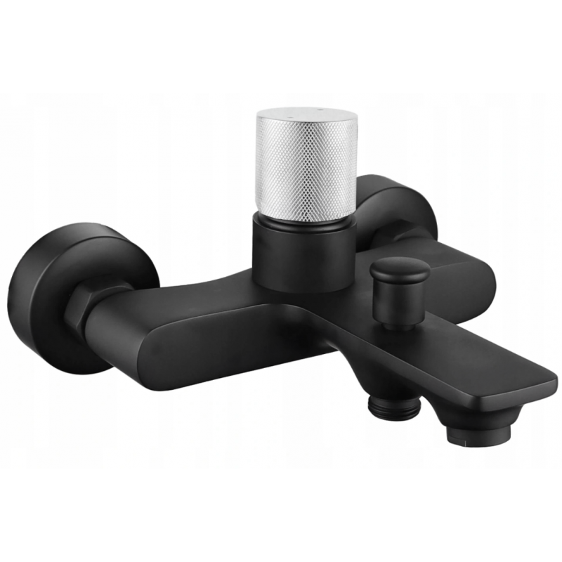 Mexen Royo One bath tap, black/chrome - 72230-77