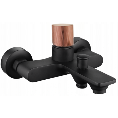Mexen Royo One bathtub faucet, black/rose gold - 72230-76