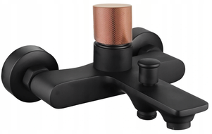 Mexen Royo One bathtub faucet, black/rose gold - 72230-76