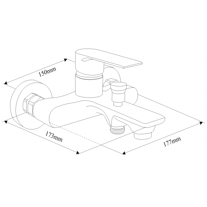Mexen Royo bathtub faucet, chrome - 72230-00