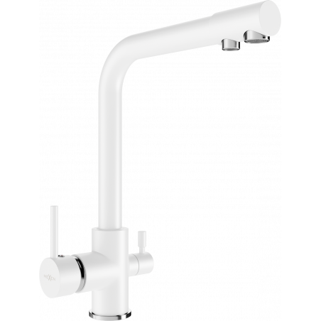 Mexen Duero kitchen mixer tap, White - 671600-20