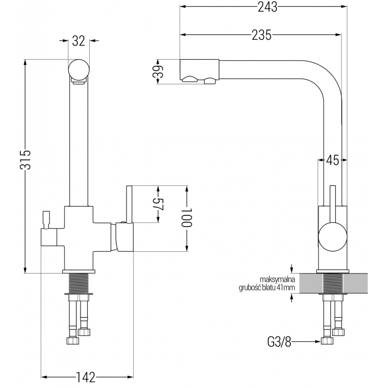Mexen Duero kitchen faucet, white - 671600-20