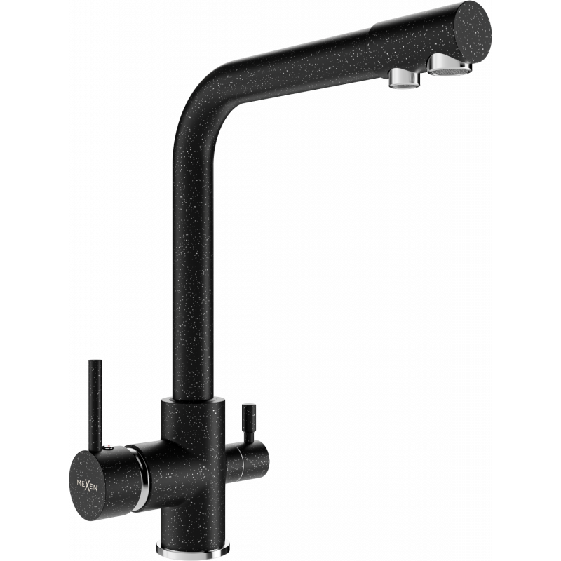 Mexen Duero kitchen faucet, black speckled - 671600-76