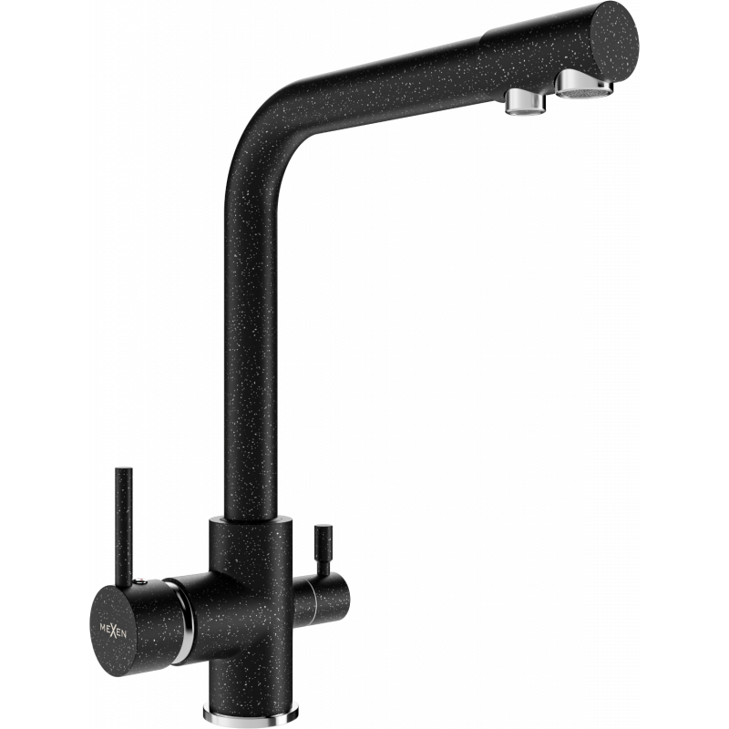 Mexen Duero kitchen tap, black speckled - 671600-76