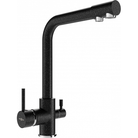 Mexen Duero kitchen tap, black speckled - 671600-76