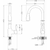Mexen Savita kitchen faucet, black - 672601-70