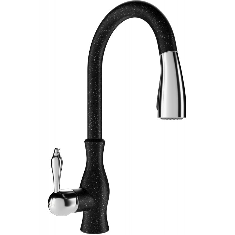 Mexen Savita kitchen tap, black speckled - 672601-76