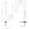 Mexen Savita kitchen faucet, black speckled - 672601-76