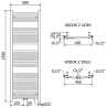 Mexen Ares bathroom radiator 1500 x 500 mm, 630 W, anthracite - W102-1500-500-00-66