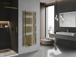 Mexen Ares bathroom radiator 1500 x 600 mm, 579 W, gold - W102-1500-600-00-50