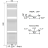 Mexen Ares bathroom radiator 1800 x 500 mm, 647 W, chrome - W102-1800-500-00-01