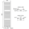 Mexen Ares radiator bathroom 1800 x 500 mm, 647 W, gold - W102-1800-500-00-50