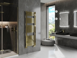 Mexen Helios bathroom radiator 1500 x 500 mm, 534 W, gold - W103-1500-500-00-50
