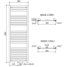Mexen Uran bathroom radiator 1800 x 600 mm, 738 W, chrome - W105-1800-600-00-01