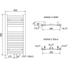 Mexen Hades bathroom radiator 800 x 400 mm, 253 W, chrome - W104-0800-400-00-01