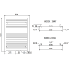 Mexen Hades bathroom radiator 800 x 600 mm, 357 W, chrome - W104-0800-600-00-01