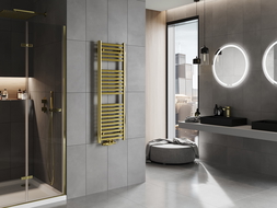 Mexen Hades bathroom radiator 1200 x 400 mm, 373 W, gold - W104-1200-400-00-50