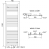 Mexen Hades bathroom radiator 1200 x 400 mm, 472 W, anthracite - W104-1200-400-00-66