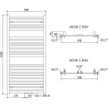 Mexen Hades bathroom radiator 1200 x 600 mm, 527 W, chrome - W104-1200-600-00-01
