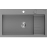 Mexen Omar granite sink 1-bowl 800 x 480 mm, gray, chrome siphon - 6520801005-71