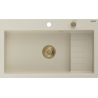 Mexen Omar granite sink 1-bowl 800 x 480 mm, beige, gold siphon - 6520801005-69-G
