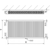 Mexen CC22 panel radiator 300 x 1500 mm, bottom central connection, 1400 W, white - W6C22-030-150-00