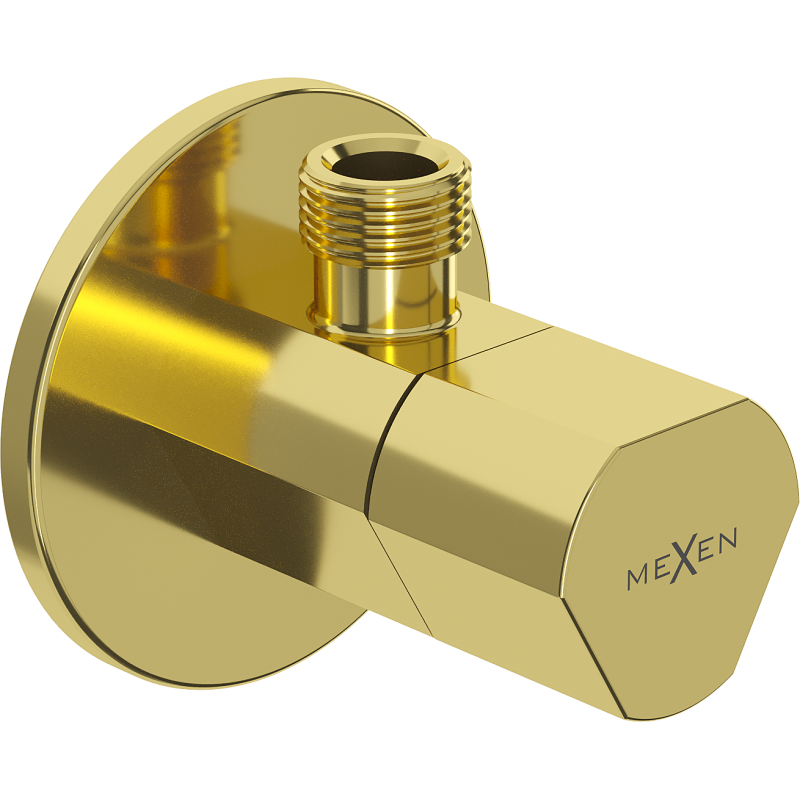 Mexen T angle valve for faucet 1/2"x3/8", gold - 79973-50